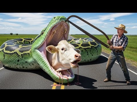 Brave Rescue Team Saves White Cow from Giant Python Attack on the Farm 🐍🐄 | 911s Animal Rescue