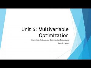 NMOT| Unit 6| Multi-variable Optimization| Part 1