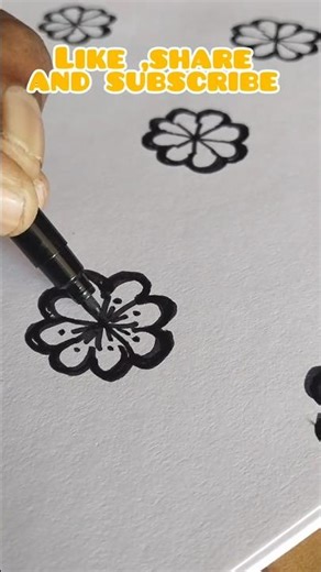 simple flower art using sketch | flower pattern | #flowerdrawing #floraart