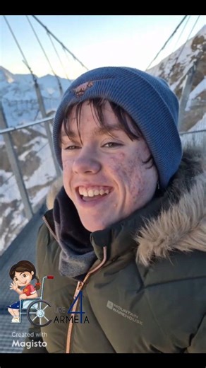 Wow! I never thought I’d make it as high as 10,000 feet to the top of Mount Titlis in Engelberg, Switzerland ❄️🏔️ especially with all my conditions! I wore my heart monitor the entire time in case the altitude affected my heart disease, so we took the journey in three stages to be safe. And wow… it was completely out of this world. The feeling as you go up, up, up in the cable car is exhilarating, but nothing compares to stepping onto the highest suspension Skywalk Bridge and making your way ac