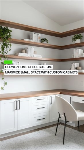 Corner Home Office Built-In: Maximize Small Space with Custom Cabinets