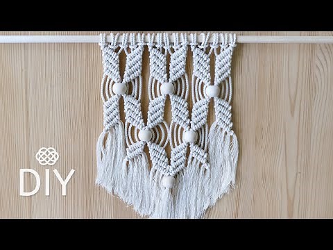 Easy Macrame Wall Hanging | Flower Pattern with Beads | DIY