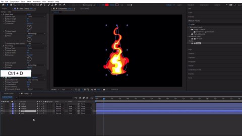 How to create cartoon fire animation in After Effects #oe353