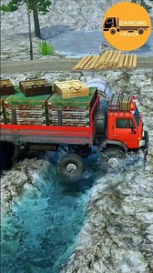 MUDRUNNER SPINTIRES Eps 272. Cargo Train Pulls Long Timber Rig Across Small River Ford