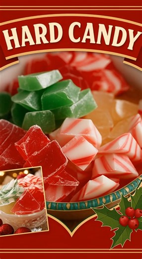 🍭 Old-Fashioned Hard Candy Recipe 🕒 Time: 45 minutes 🍬 Yield: About 1½ pounds of candy 🧂 Ingredients 2 cups granulated sugar ⅔ cup light corn syrup ¾ cup water 1 teaspoon flavored extract (peppermint, cinnamon, cherry, etc.) Food coloring (as desired) Powdered sugar (for dusting, optional) 🍳 Instructions Prepare your area Lightly grease a cookie sheet or line it with parchment paper. If you want to make multiple flavors, prepare small heatproof bowls for separating the mixture later. Boil t