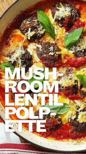 🍝 MUSHROOM LENTIL POLPETTE 🍄 The weather is officially rubbish so we’re ready for some nourishing comfort food. And this mushroom lentil polpette is what I’m making tonight. It’s our umami-rich take on an Italian classic - packed with plants, protein and full-on flavour. Save this one for when you’re craving something warming x Serves 4 Ingredients For the meatballs: • 2 tbsp olive oil • 1 onion • 250g chestnut mushrooms • 3 garlic cloves • 1 tbsp tomato purée • 4 sprigs thyme • 1 sprig rosema