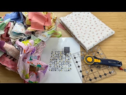Simple Strip HST block quilt using 2 1/2 inch STRIPS! 8th in our series to use leftover strips!