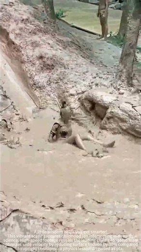 The joyful adventure of the mud slide: the perfect combination of nature and childlike fun