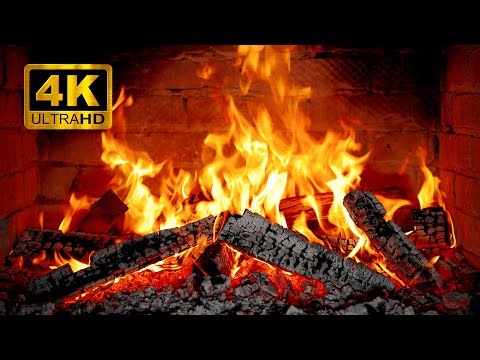 🔥 Winter Fireplace 4K — Cozy Crackling Fire (12 Hours Ambience)