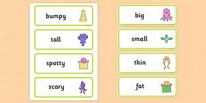 Alien Adjective Word Cards