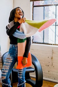 Bestie Scarf, a free beginner Tunisian crochet scarf pattern