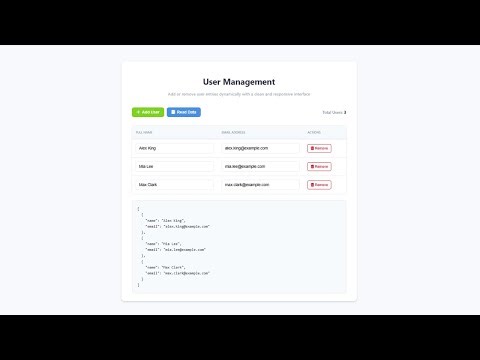 🚀 How to Dynamically Add & Remove Table Rows Using HTML, CSS & JavaScript (No Libraries)