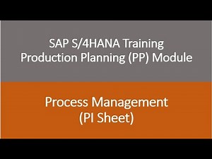 Video 32 - SAP S/4HANA Production Planning (PP) module training : Process Management (PI Sheet).