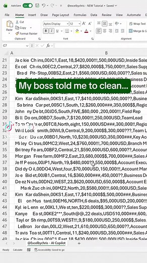 In this tutorial you'll learn how to clean and split CSV data in Excel using Copilot! #excel #spreadsheet #corporate