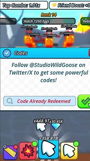 The 3 NEW Codes in Tapping Infinity!