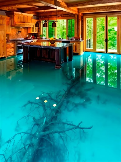 This pine tree epoxy flooring is absolutely gorgeous! 🤯👏 #interiordes...