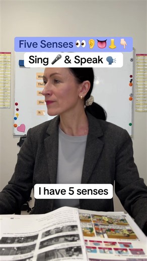Learning about the five senses through music and speaking! 🎶 My students sing along, answer questions, and practice speaking about what they can see, hear, smell, taste, and touch. A fun and engaging way to build confidence in English! #speakenglish #practiceenglish #learnenglish #esl