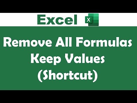 Remove All Formulas from an excel sheet and Keep Values (using Shortcuts)
