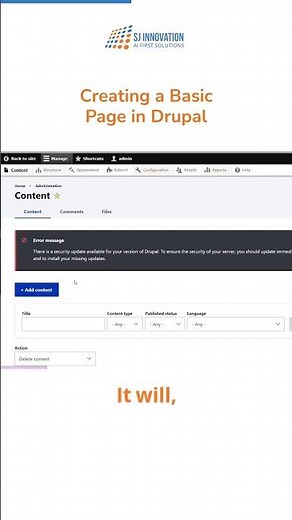 Creating a Basic Page in Drupal: A Step-by-Step Guide