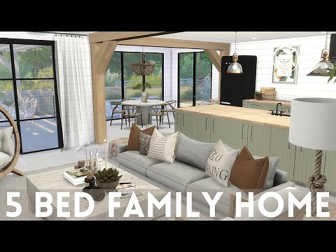 BIG 5 BEDROOM FAMILY HOME with baby & teenagers || Sims 4 || CC SPEED BUILD + CC List