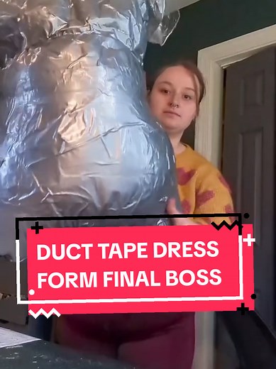 I wrapped my whole body in duct tape to create a custom dress form to my exact measurements here is the next part of the duct tape dress form saga I hope I used enough seo words so y'all actually see it #ducttape #dressform #sewing #crafting #diydressform