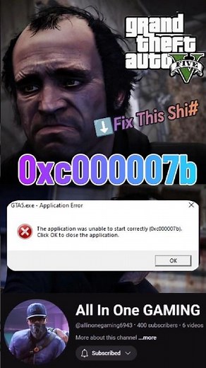 GTA V 0xc000007b Error Fix 100% Easy Way 100% #gta5 #gta #gtav #0xc000007b