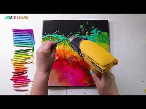 Crayon Melting Art Tutorial || Crayola Paint and Sip with Josie Lewis Art