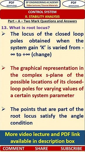 13CS Stability Analysis Control System Questions Root locus