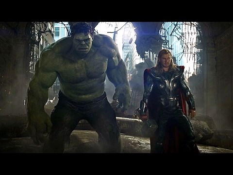 Avengers vs Chitauri Army - Hulk Punches Thor - Final Battle Scene - Movie CLIP HD