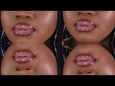 Best Nude glossy lip combo tutorial for dark skin / step by step for beginners