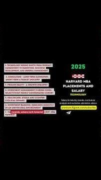 Technology - Harvard MBA Placement and Salary Trends (2025) #harvard #m7 #salary #mba #shorts #hbs