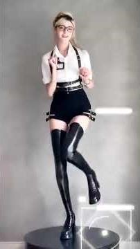 #PVC ✨ #Latex KNEE HIGH #socks #ShortPants #BeautyLeg 👠 #DanceGirl
