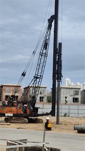 Massive Diesel Pile Driver in Action! Deep Foundation Work | Heavy Equipment Shorts