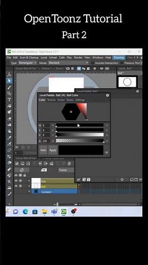 OpenToonz Animation Tutorial Part 2 | Fireball 🔥#opentoonz