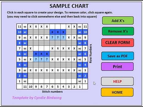 Quick-Guide: How to use Mosaic Crochet Chart Creator template for Excel