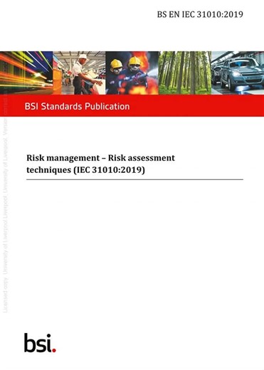 IEC/FDIS 31010 Risk management — Risk assessment techniques Organizations of all types and sizes face a range of risks that may affect the achievement of their objectives. These objectives may relate to a range of the organization's activities, from strategic initiatives to its operations, processes and projects, and be reflected in terms of societal, environmental, technological, safety and security outcomes, commercial, financial and economic measures, as well as social, cultural, political an