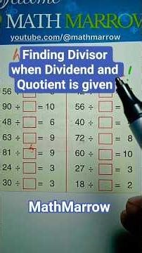 How to find Divisor when Dividend and Quotient is given @MathMarrow