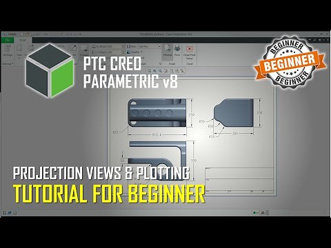 PTC Creo Parametric 8 Projection View And Plotting Tutorial For Beginner
