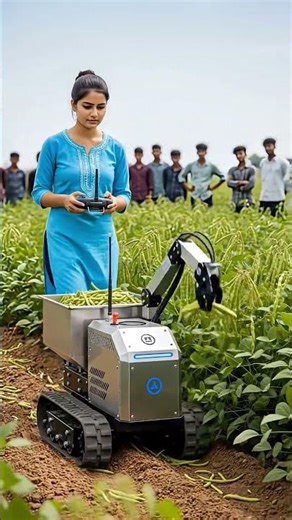 Harvesting process of bean pods using a remote-controlled intelligent robot