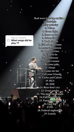 Rod Wave Last Lap Setlist and Concert Highlights