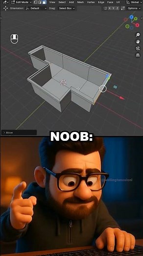 Blender 3D: Noob 🆚 Expert - Extrude Along Normals 🧱 #blender3d #shorts #3dmodeling