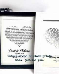 Personalized Wedding Song Lyrics Frame, First Dance Gift, Custom Artwork - Etsy