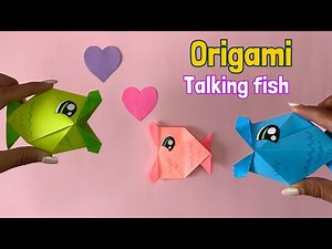 origami Talking fish | How to make paper 3D fish