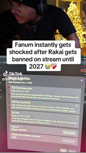 Fanum's Reaction to Rakai's Ban on Stream Until 2027