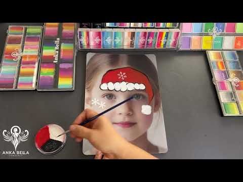 Christmas face paint idea🎅 Holiday Santa Hat Face Painting Tutorial for Kids | Easy Christmas Design