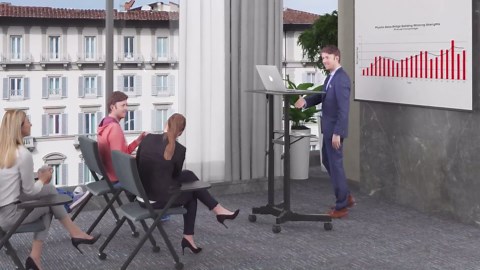 1home BONTEC Lecterns & Podiums Portable Mobile Standing Laptop Desk, Sit Stand, Height Adjustable Home Office Classroom Pulpit Stand Up Desk Workstation, Rolling Table Laptop Cart with Storage Tray