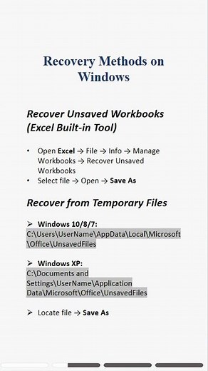 Learn 2 Powerful Solutions to Recover or Rewrite Excel Files! #excel #recovery