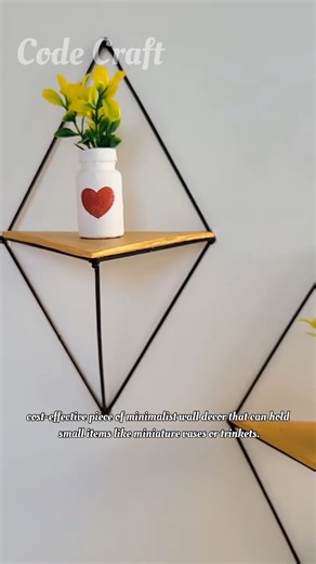 DIY Skewer Stick and Cardboard Diamond Wall Shelves