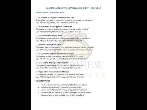 How to Answer "Leadership" Questions | HEO/SEO Civil Service UK Interview |