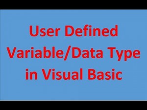 Lecture No.4 | User Define Data Types in Visual Basic